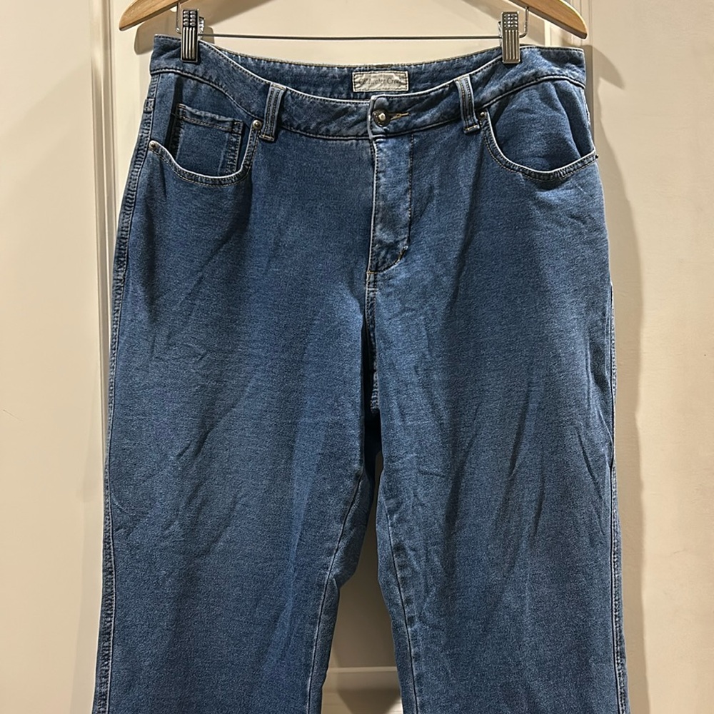 Coldwater Creek wide leg high waisted stretchy soft comfy Denim Jeans size 14